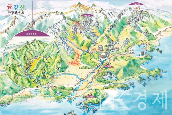 조선금강산국제려행사 홈페이지에 게재돼 있는 금강산 관광안내도